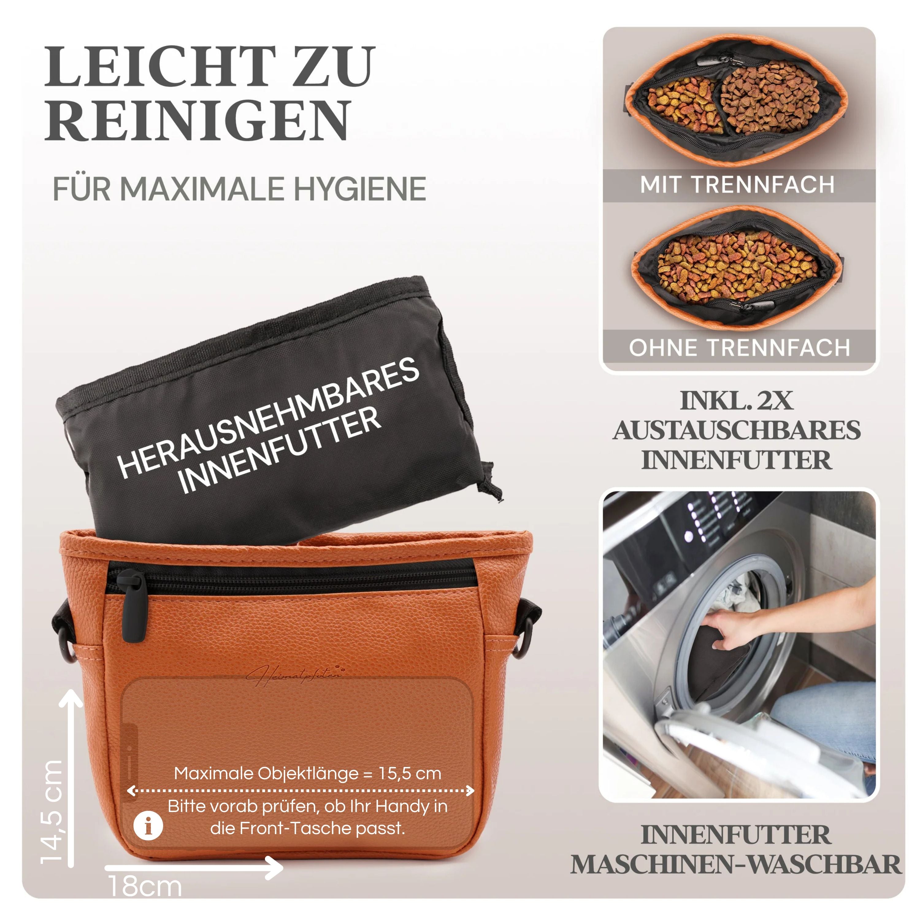 Hunde-Leckerlitasche | Cognac-Braun | L