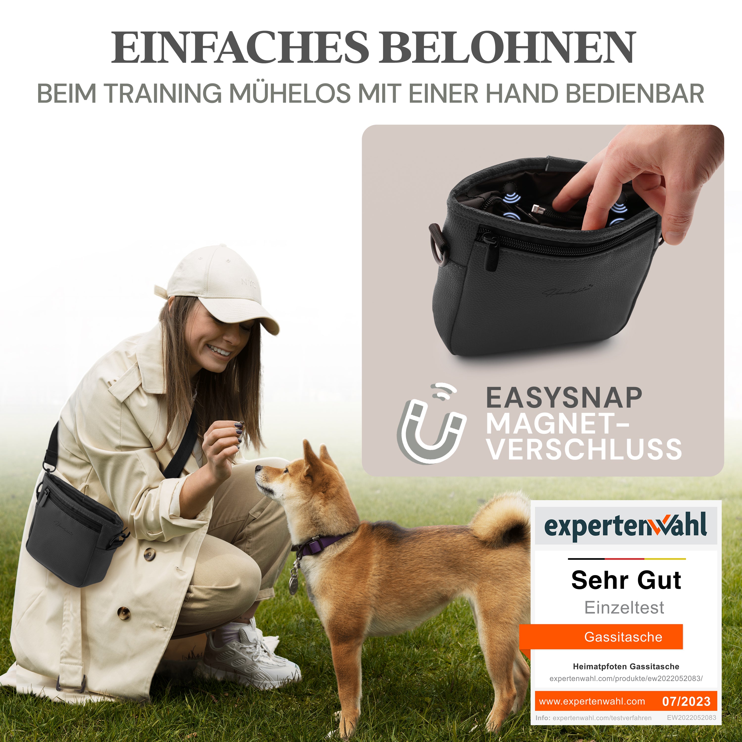 Hunde-Leckerlitasche | Schwarz | L