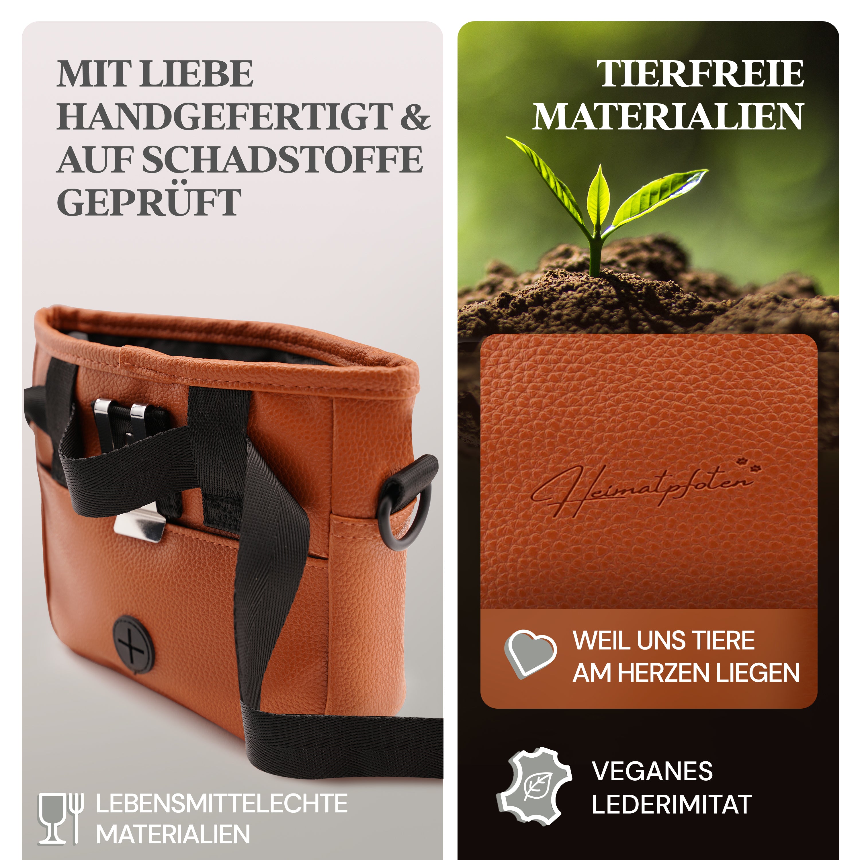 Hunde-Leckerlitasche | Cognac-Braun | L