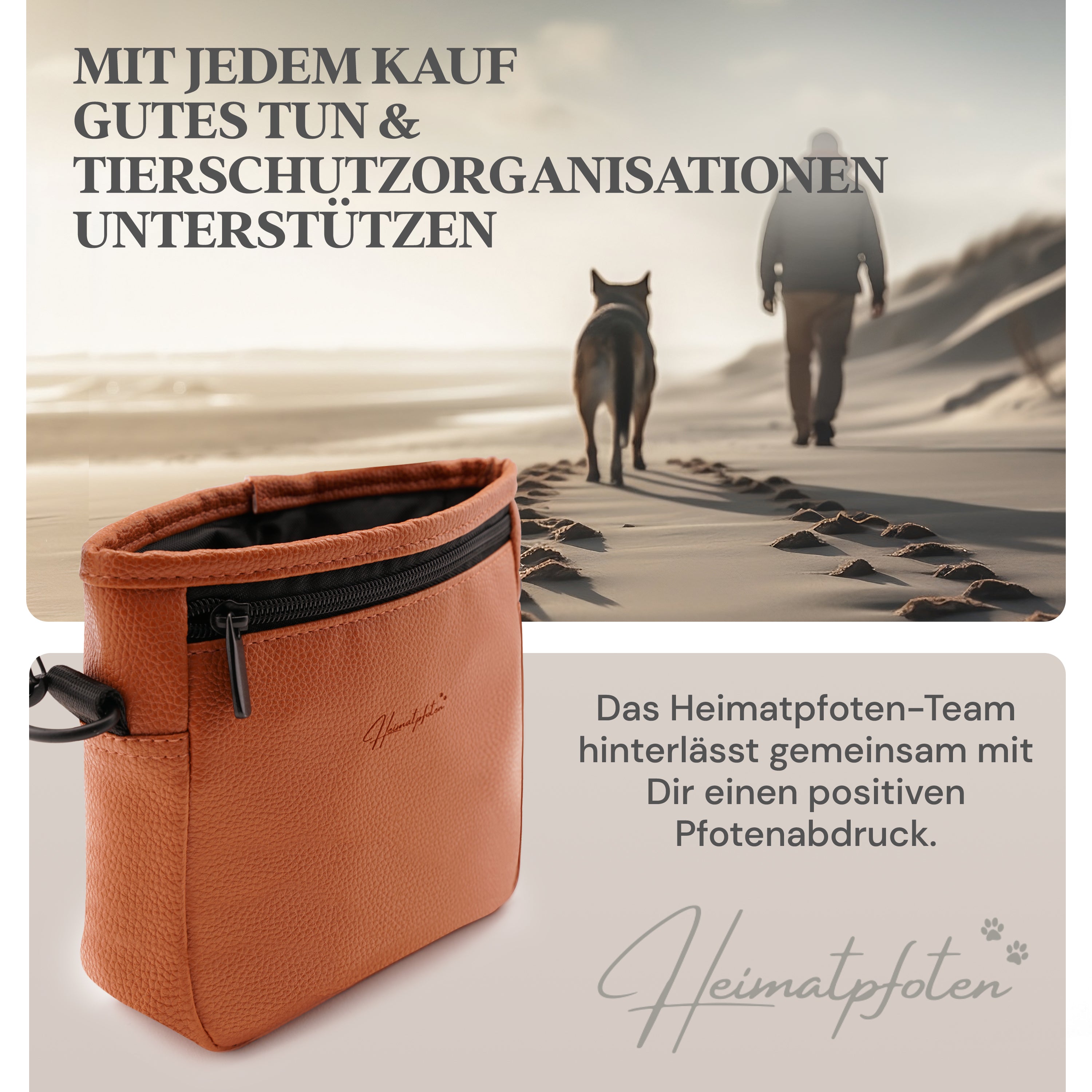 Hunde-Leckerlitasche | Cognac-Braun | L