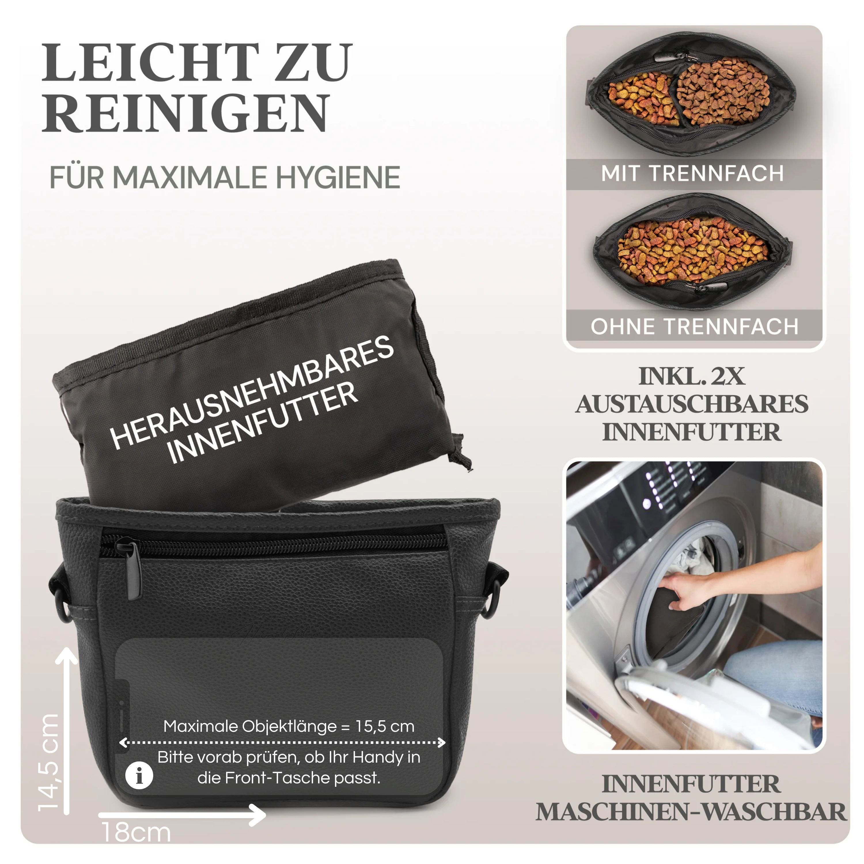 Hunde-Leckerlitasche | Schwarz | L
