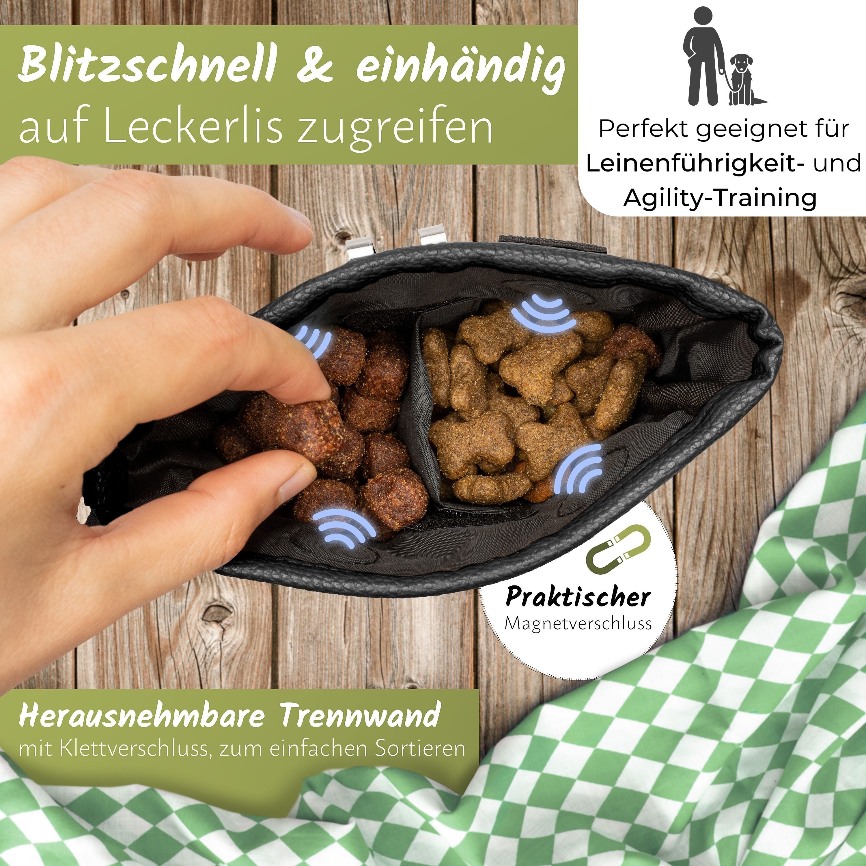 Hunde-Leckerlitasche | Schwarz | M