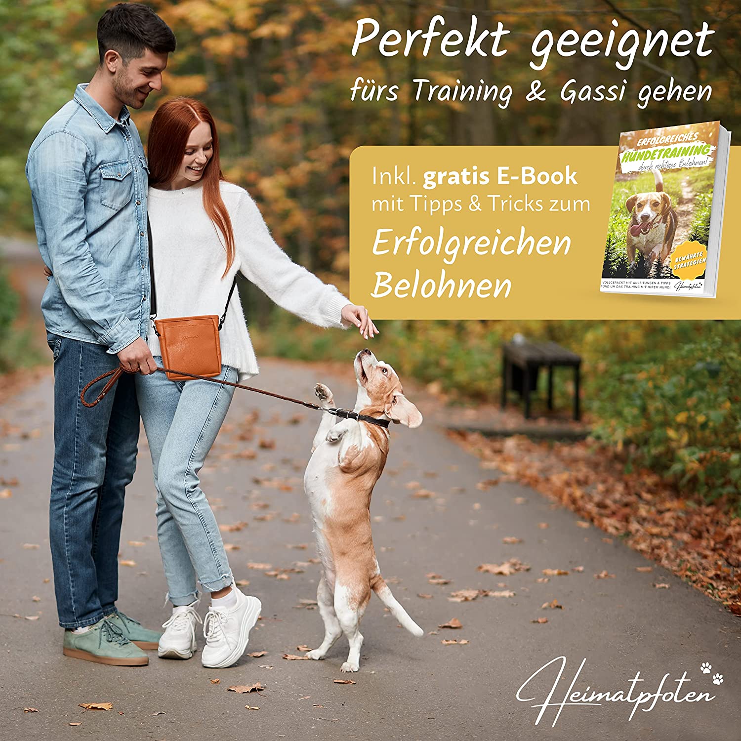 Hunde-Leckerlitasche | Cognac-Braun | M