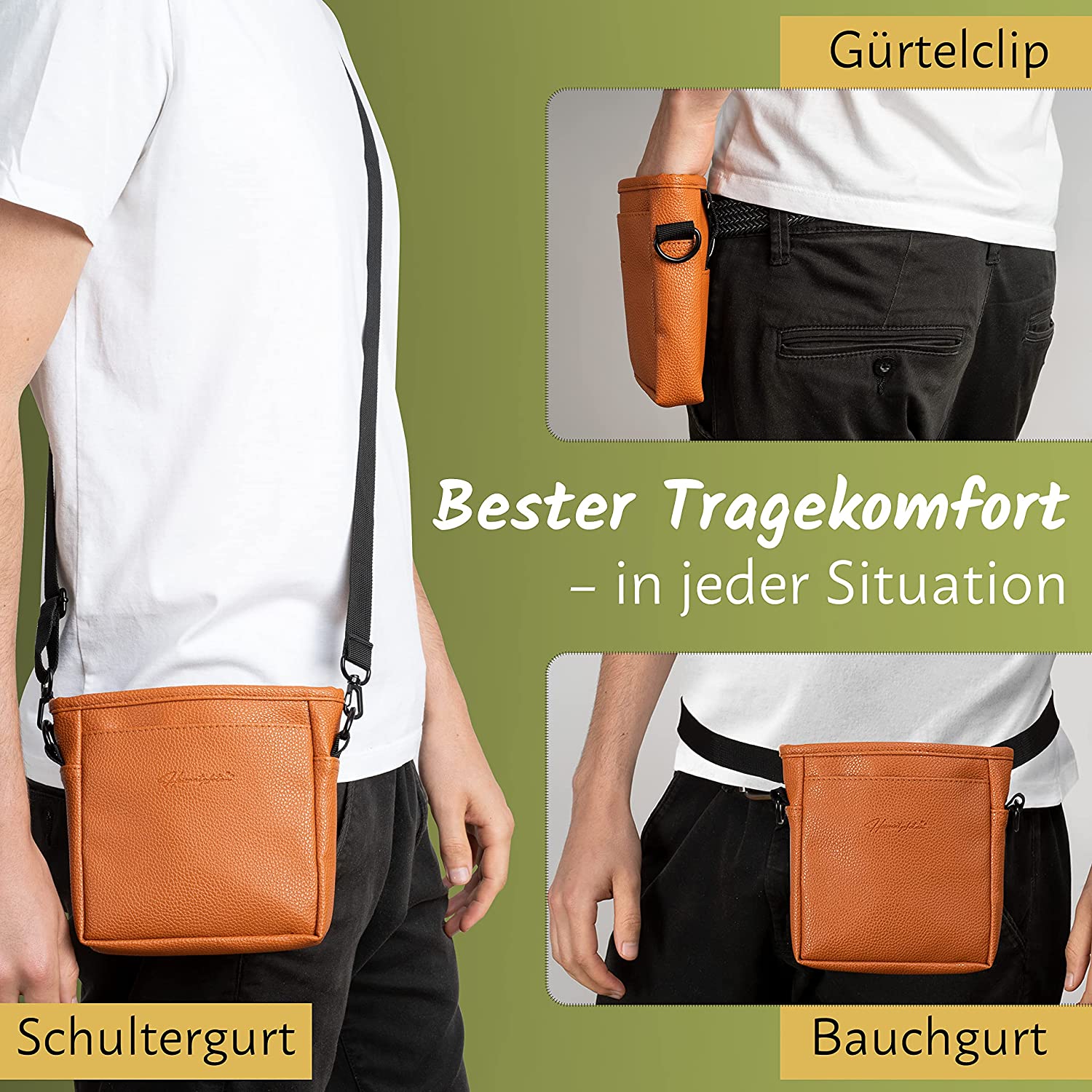 Hunde-Leckerlitasche | Cognac-Braun | M