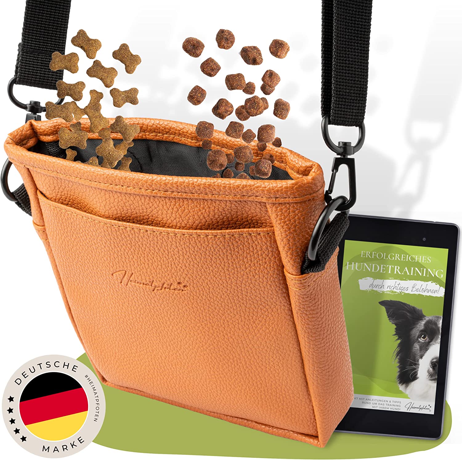 Hunde-Leckerlitasche | Cognac-Braun | M