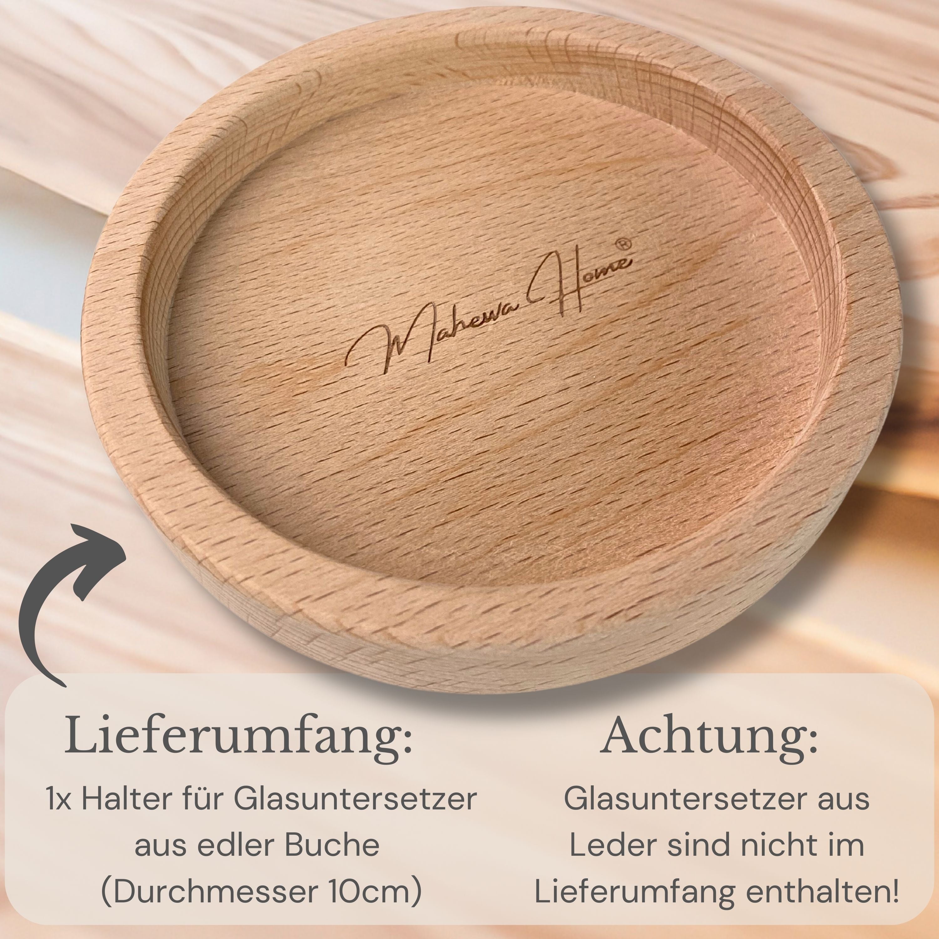 Holzhalter aus Buche (für Glasuntersetzer)