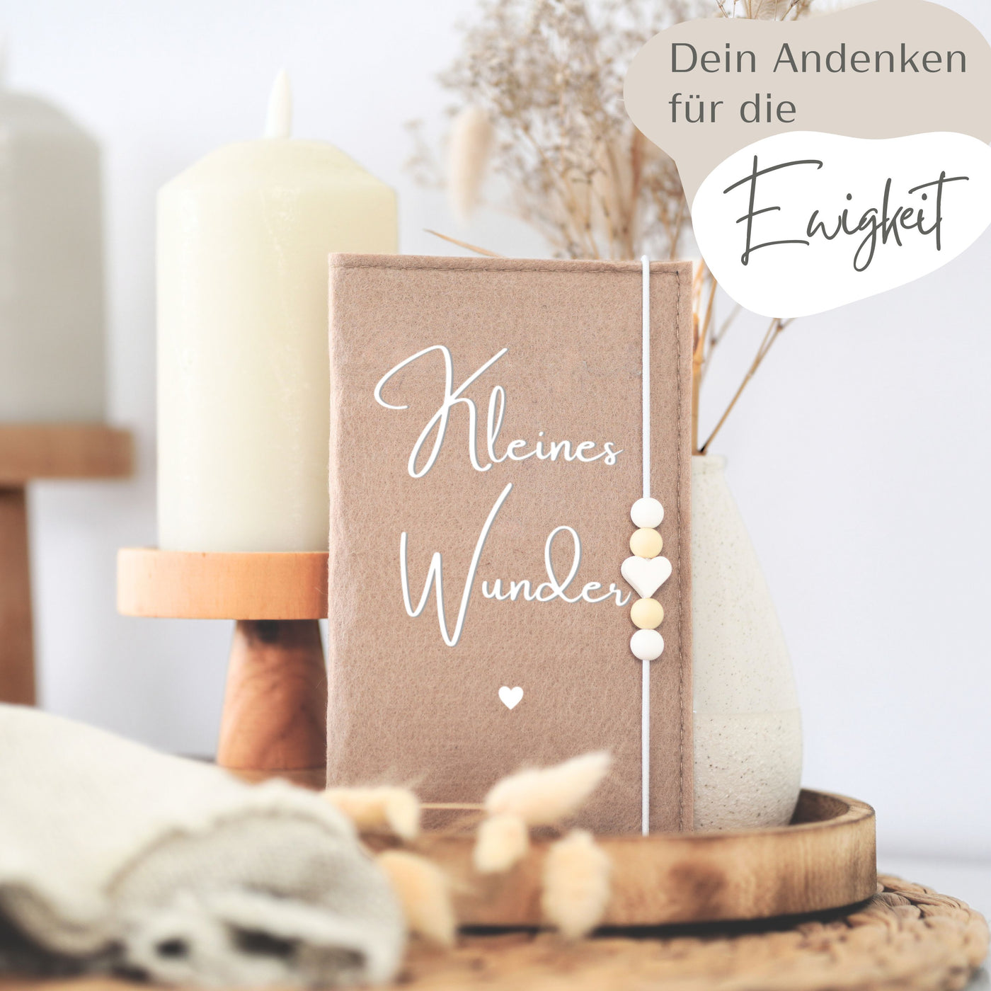 Mutterkindpass-Hülle aus Filz passend für den österreichischen Mutter-Kind-Pass - Beige - Kleines Wunder