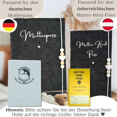 Mutterkindpass-Hülle aus Filz passend für den österreichischen Mutter-Kind-Pass - Anthrazit