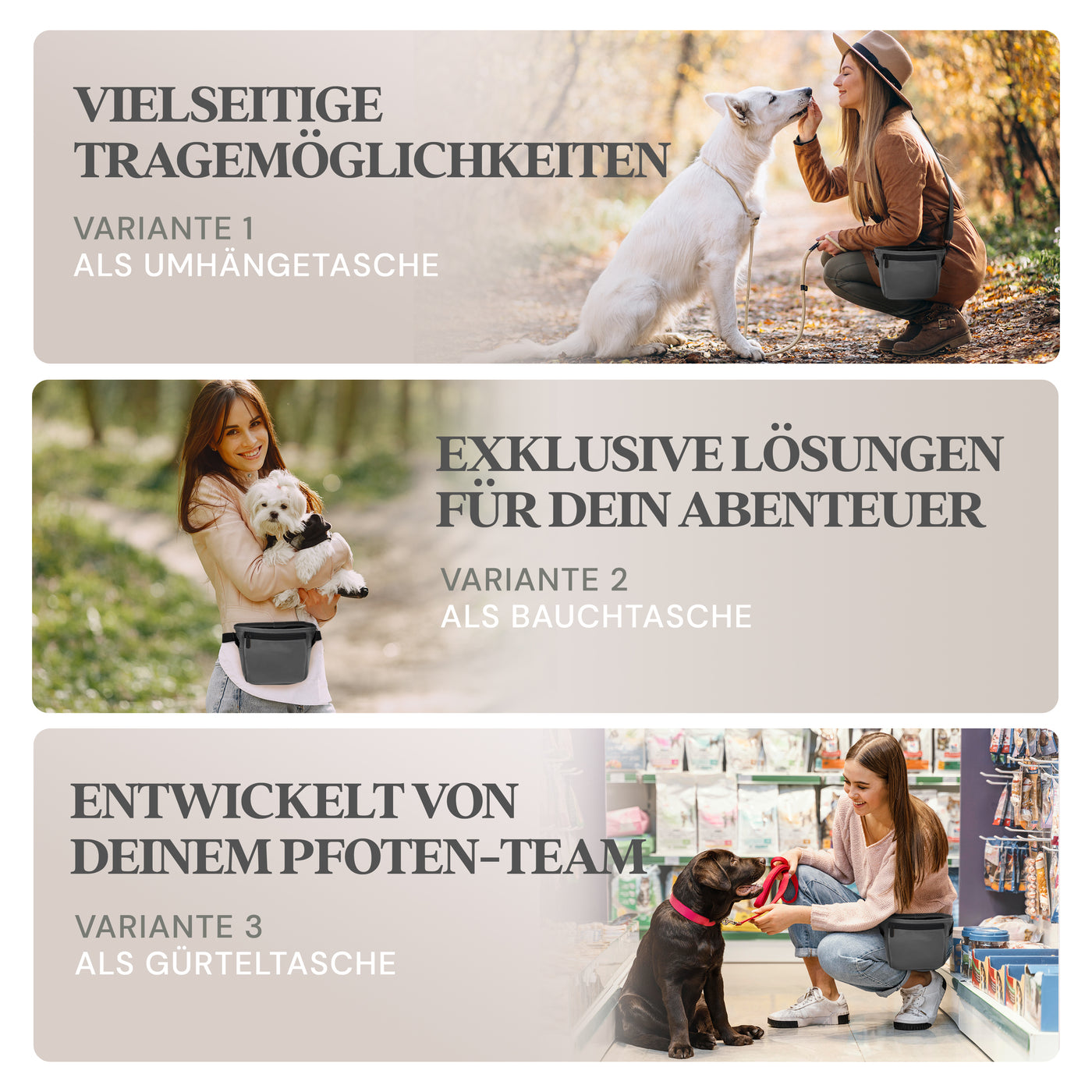 Hunde-Leckerlitasche | Anthrazit | L