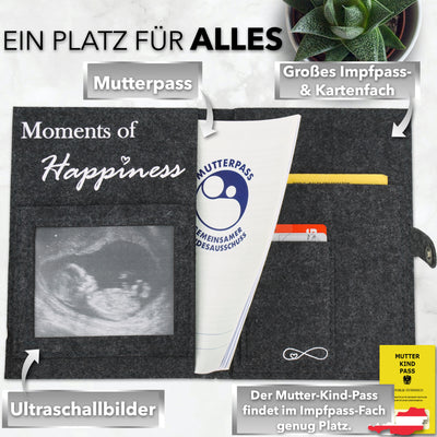 Mutterpasshülle aus Filz passend für den deutschen Mutterpass - Anthrazit - You are a Blessing.