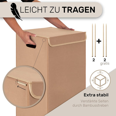 Wäschekorb mit Deckel aus Filz - Beige