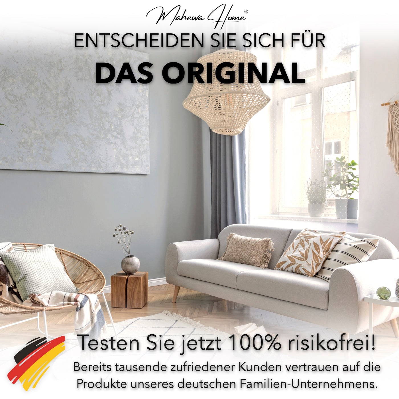 Tischset aus Filz - Eckig 6er Set - Grau - Braun Logo